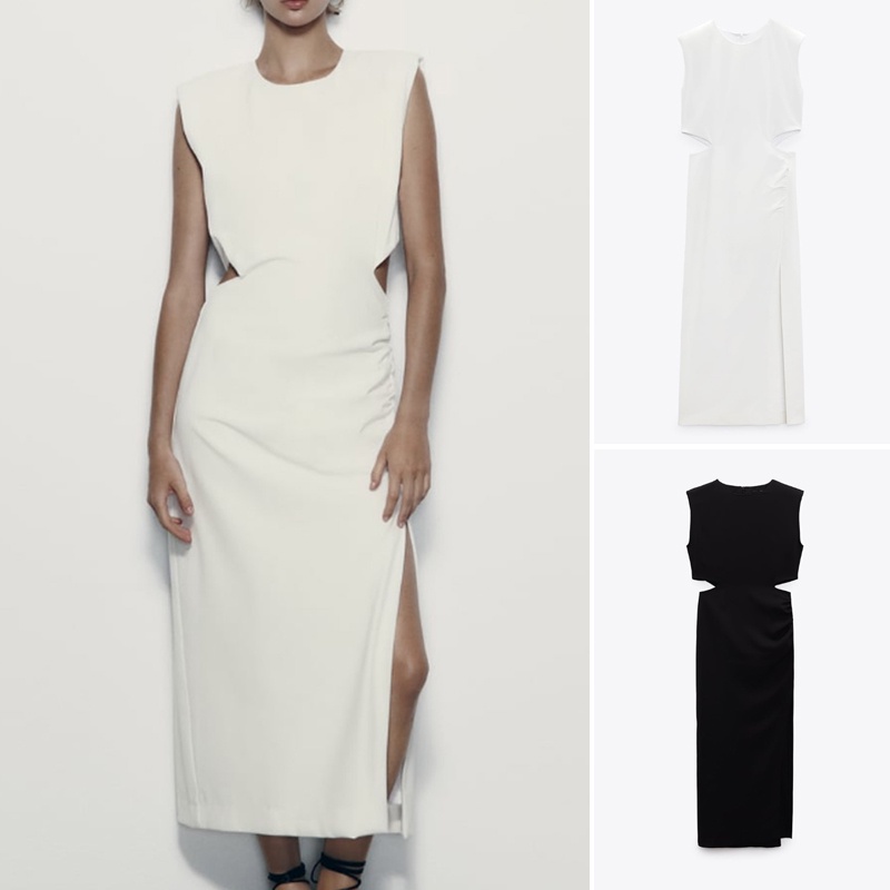 Zara Đầm Sát Nách Cổ Tròn Thời Trang Mùa Hè 237814688 2157030 2157065