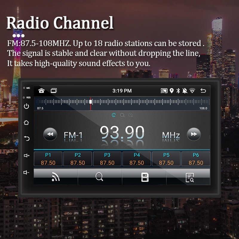 Máy Nghe Nhạc / Video / GPS Android 2 Din Có Kết Nối Bluetooth 2G Ram + 32g ROM Có Màn Hình Lớn Thông Dụng Cho Xe HơiJD