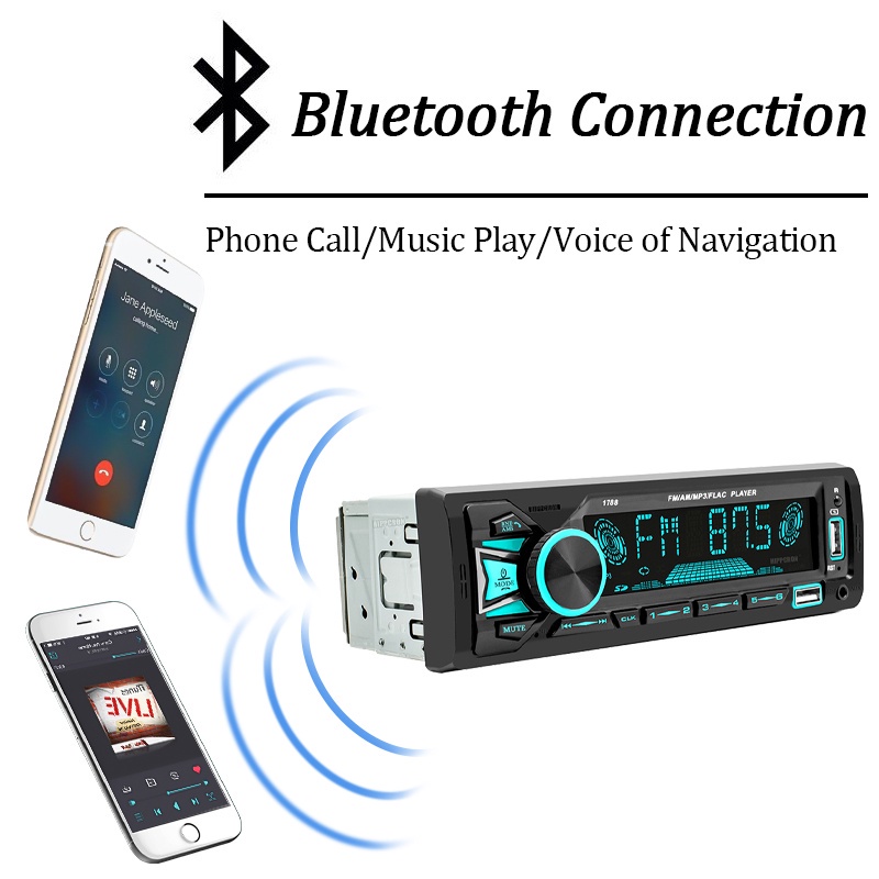 Máy Nghe Nhạc MP3 1din Kết Nối Bluetooth Kèm Điều Khiển Từ Xa Hỗ Trợ AUX / USB / TF Cho Xe HơiJD CO TH