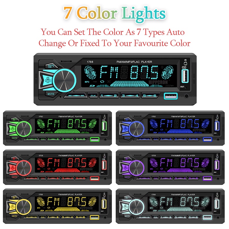 Máy Nghe Nhạc MP3 1din Kết Nối Bluetooth Kèm Điều Khiển Từ Xa Hỗ Trợ AUX / USB / TF Cho Xe HơiJD CO TH