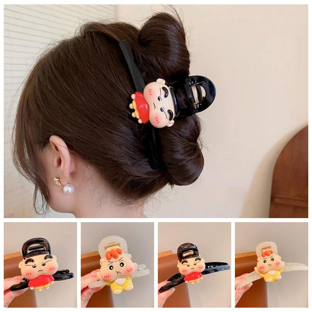 Jestine Kẹp Tóc acrylic Hình Hoạt Hình shin-chan Quà Tặng Hằng Ngày