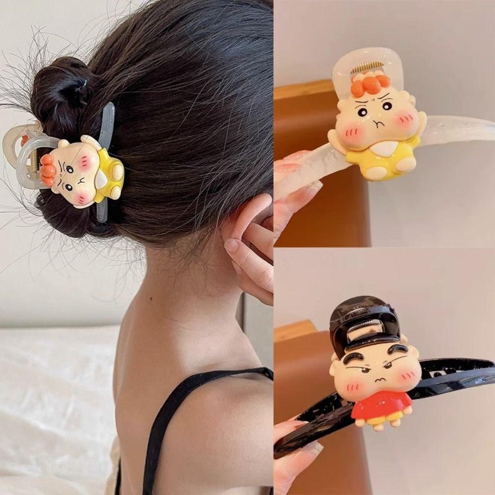 Mxfashionestore Kẹp Tóc Hoạt Hình Bằng acrylic Hình Móng Vuốt Cá Mập / Cậu Bé Bút Chì shin-chan Thời Trang Cho Nữ