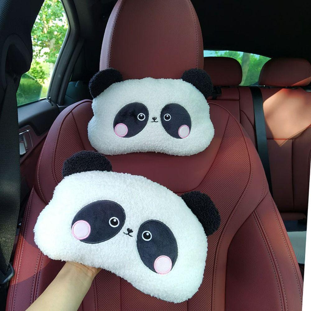 Mmluck panda Gối Tựa Đầu / Tựa Lưng Hình Trái Tim / Gấu Trúc Nhồi Bông Hoạt Hình Trang Trí Nội Thất Xe Hơi