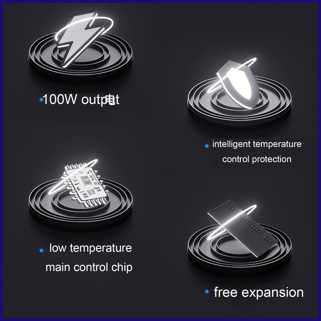 Tẩu Sạc Điện Thoại Nhanh 4 Trong 1 100w Cho Xe Hơi