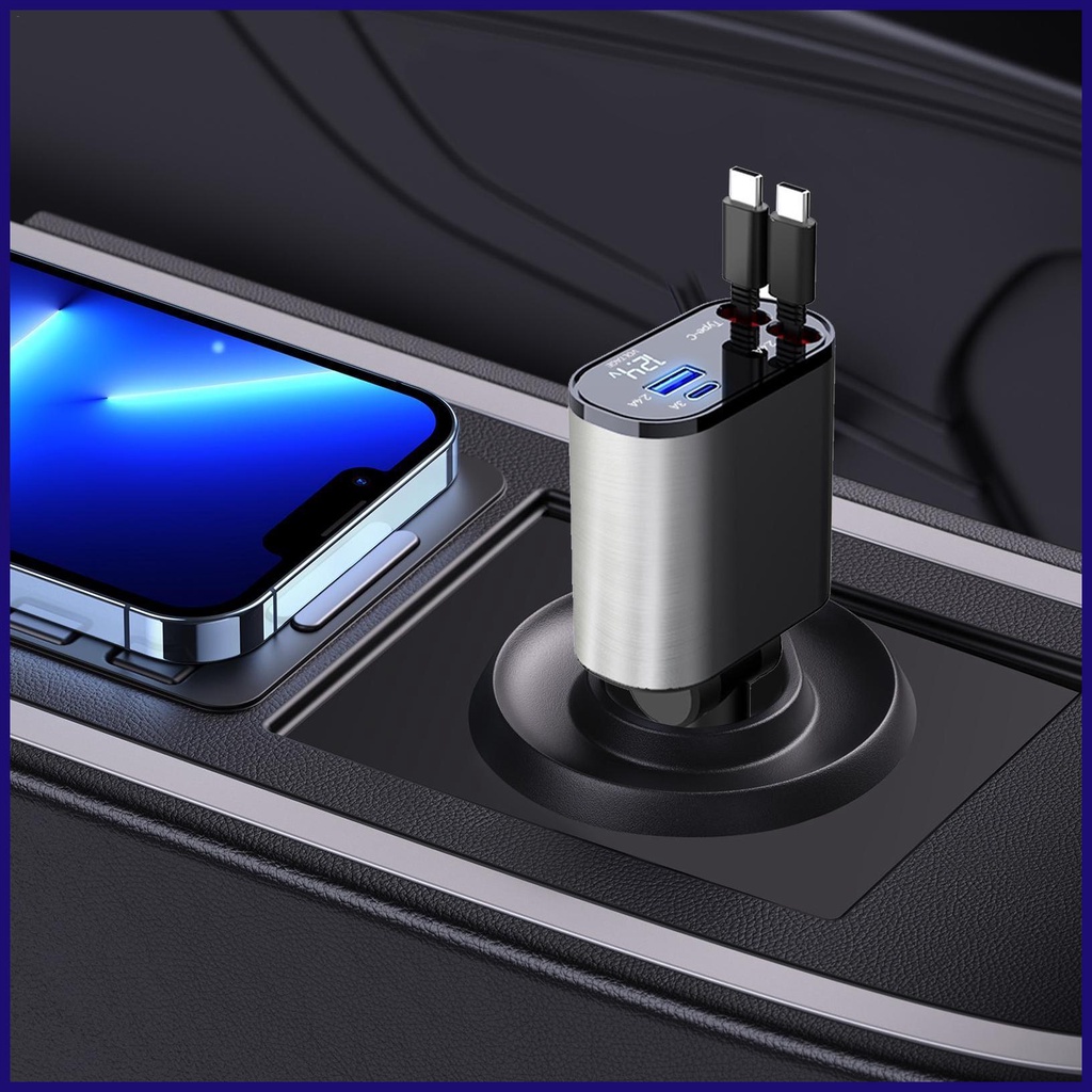 Tẩu Sạc Điện Thoại Nhanh 4 Trong 1 100w Cho Xe Hơi