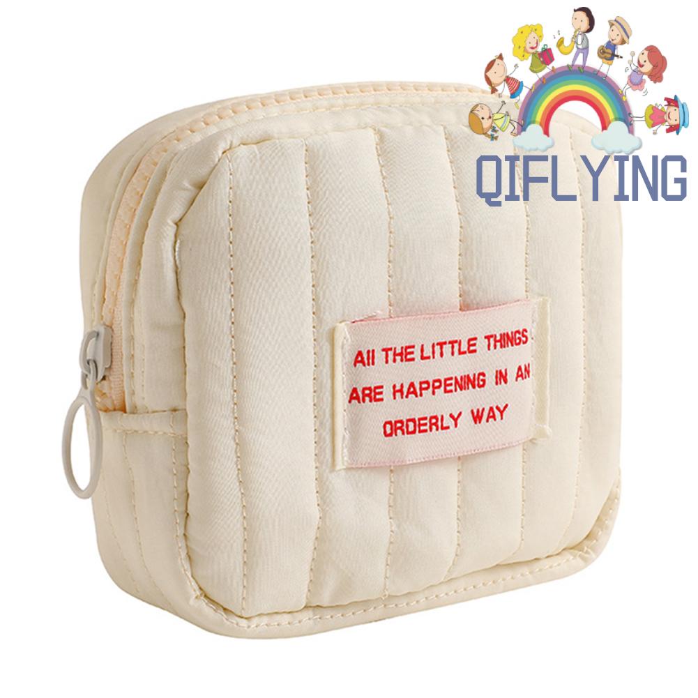 Túi Đựng Mỹ Phẩm / Đồ Vệ Sinh Cá Nhân Cỡ Nhỏ Bằng cotton Mềm Màu Trơn Có Khóa Kéo