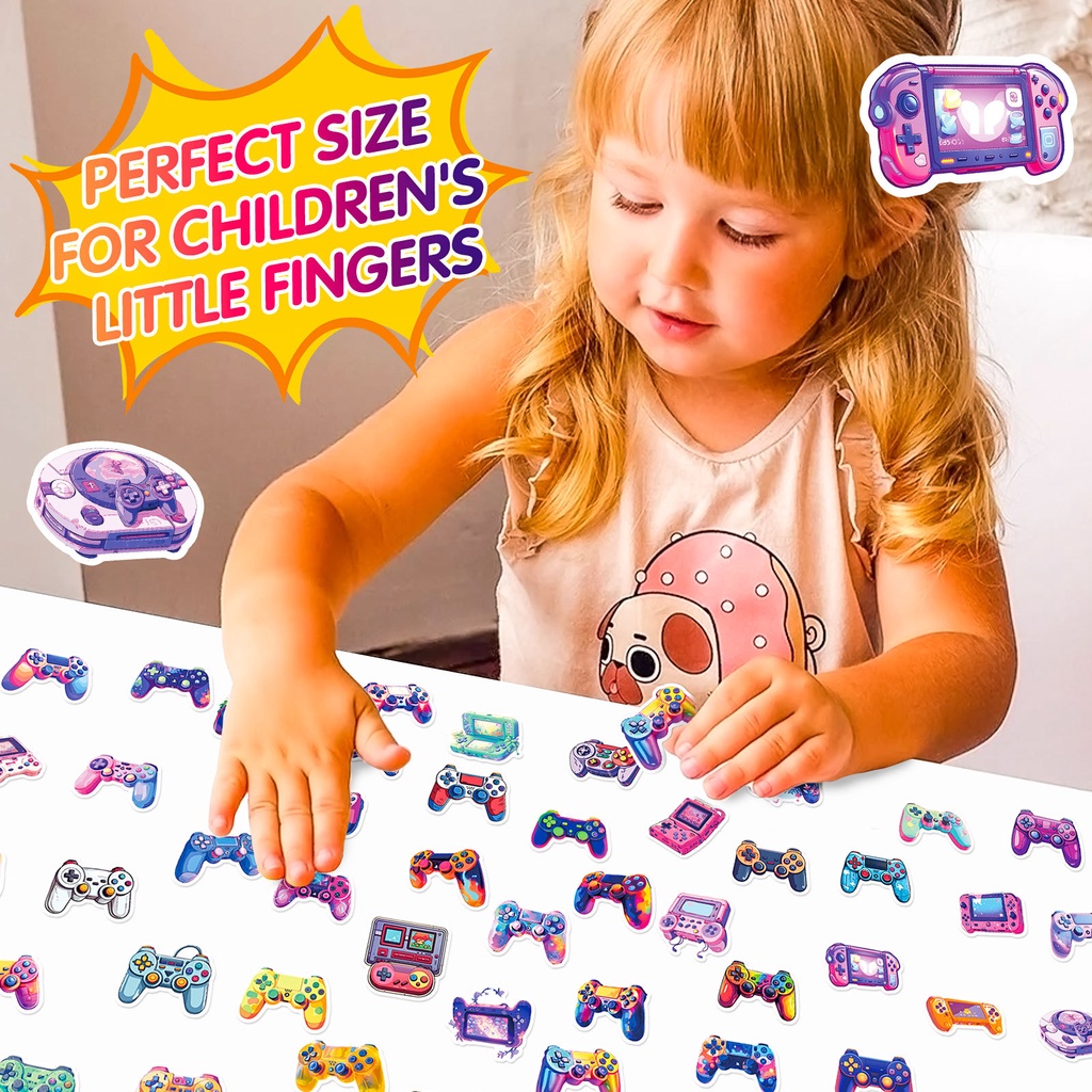 Bộ 50 Miếng Dán Trang Trí Tay Cầm Chơi game ps5 xbox Chống Thấm Nước Họa Tiết Hoạt Hình graffiti