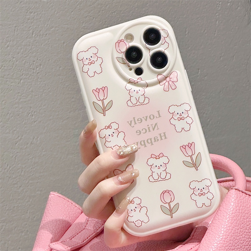 ỐP LƯNG IPHONEỐp Điện Thoại In Hình Chú Chó Và Hoa Cho iphone15 / 14promax / 13 / 12 / 11 / xr / xs / x / xsmax / 6plus / 7 / 8plus