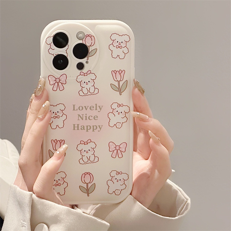 ỐP LƯNG IPHONEỐp Điện Thoại In Hình Chú Chó Và Hoa Cho iphone15 / 14promax / 13 / 12 / 11 / xr / xs / x / xsmax / 6plus / 7 / 8plus