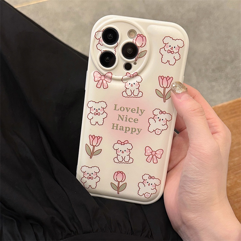 ỐP LƯNG IPHONEỐp Điện Thoại In Hình Chú Chó Và Hoa Cho iphone15 / 14promax / 13 / 12 / 11 / xr / xs / x / xsmax / 6plus / 7 / 8plus