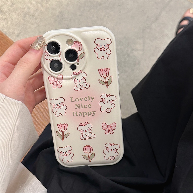 ỐP LƯNG IPHONEỐp Điện Thoại In Hình Chú Chó Và Hoa Cho iphone15 / 14promax / 13 / 12 / 11 / xr / xs / x / xsmax / 6plus / 7 / 8plus