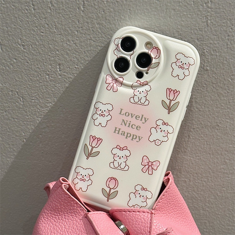 ỐP LƯNG IPHONEỐp Điện Thoại In Hình Chú Chó Và Hoa Cho iphone15 / 14promax / 13 / 12 / 11 / xr / xs / x / xsmax / 6plus / 7 / 8plus