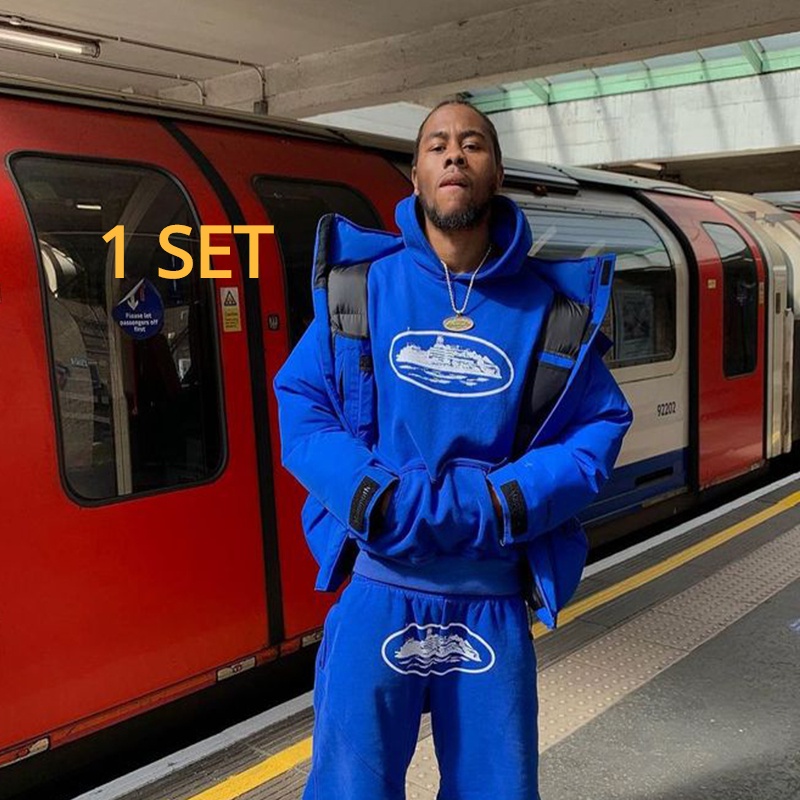 Mmiot Corteiz Bộ Áo hoodie Màu Trơn + Quần Dài Dáng Rộng Phong Cách Mỹ Thời Trang Thu Đông Cho Nam Và Nữ y2k