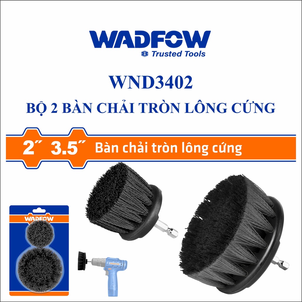 Bộ 2 bàn chải tròn lông cứng wadfow WND3402