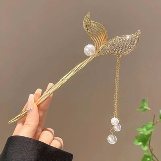 Trâm Cài Tóc Đuôi Cá Đính Ngọc Trai