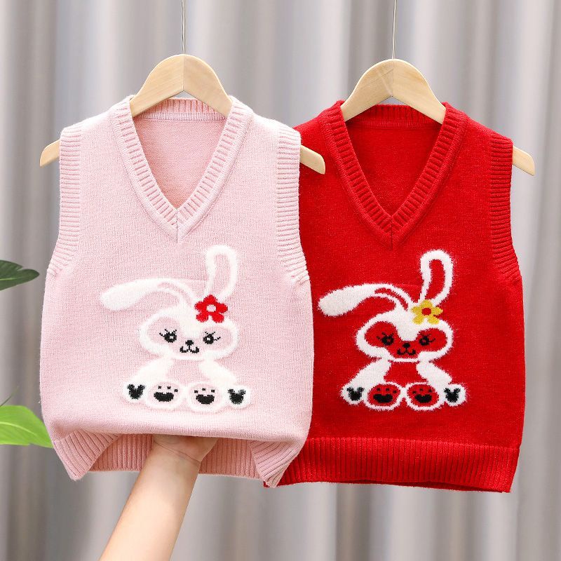 Áo Len Không Tay Phong Cách Mới Nhất Cho Bé Gái