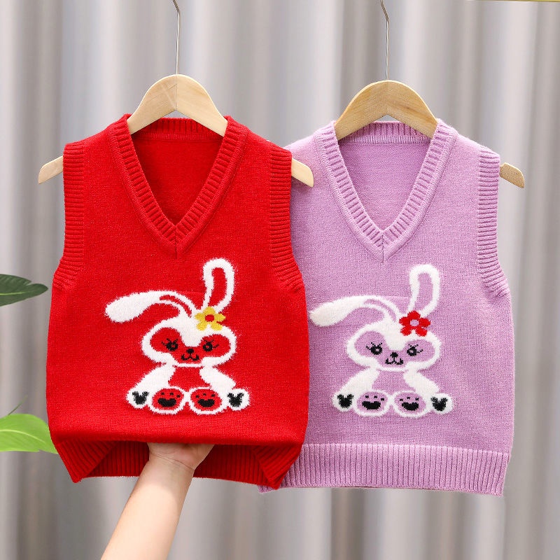Áo Len Không Tay Phong Cách Mới Nhất Cho Bé Gái