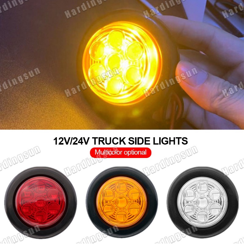1 Đèn led Tròn 12v / 24v Gắn Hông Xe Tải