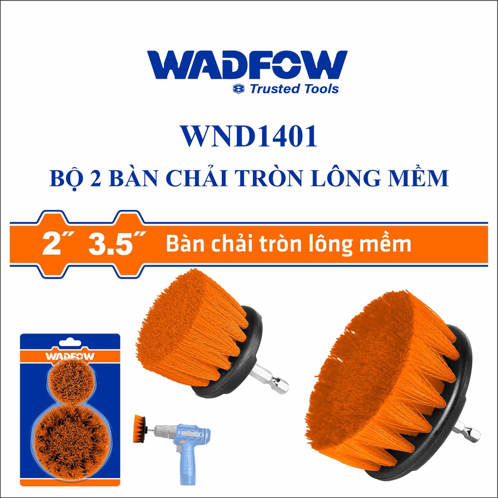 Bộ 2 bàn chải tròn lông mềm wadfow WND1401