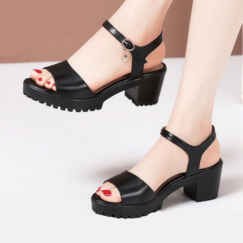 Sandal Đế Dày Bằng Da Thật Thời Trang Mùa Hè 2022 Mới Cho Nữ