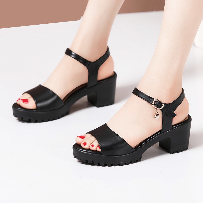 Sandal Đế Dày Bằng Da Thật Thời Trang Mùa Hè 2022 Mới Cho Nữ