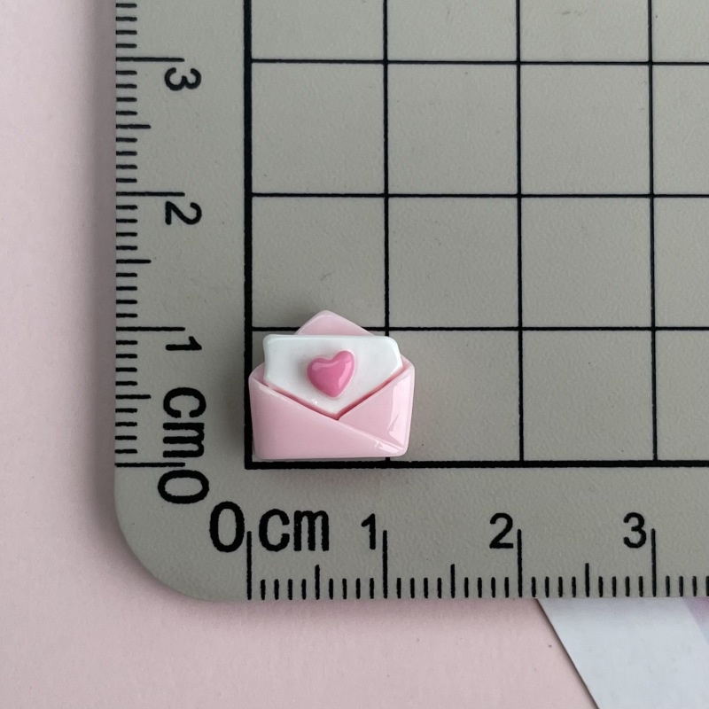 Set 10 Phụ Kiện Trang Trí Móng Tay / Điện Thoại Hình Đám Mây / Trái Tim Màu Hồng Xinh Xắn diy