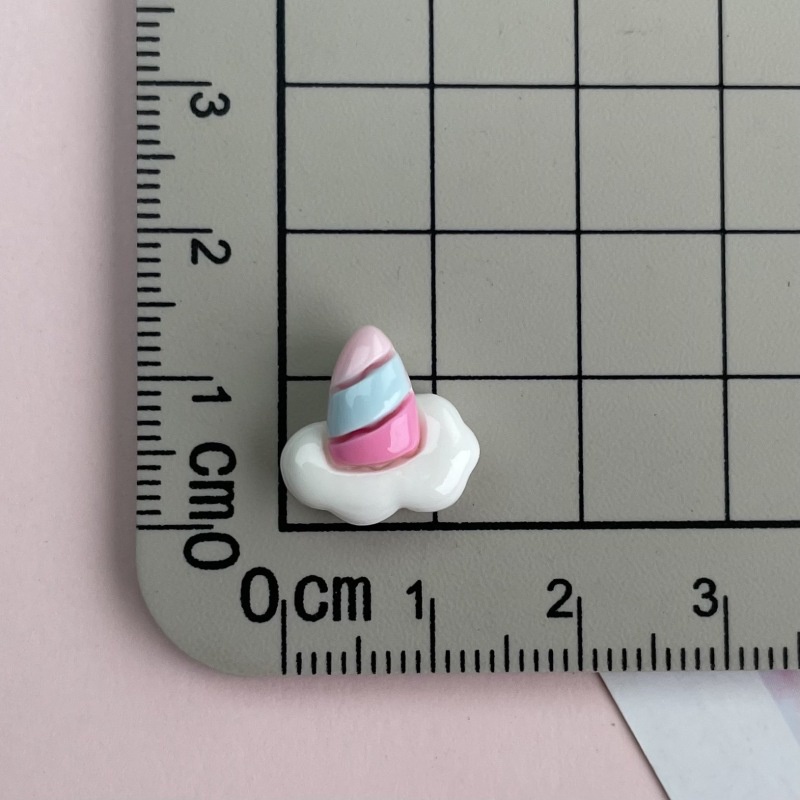 Set 10 Phụ Kiện Trang Trí Móng Tay / Điện Thoại Hình Đám Mây / Trái Tim Màu Hồng Xinh Xắn diy