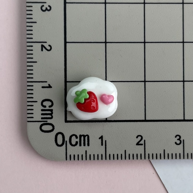 Set 10 Phụ Kiện Trang Trí Móng Tay / Điện Thoại Hình Đám Mây / Trái Tim Màu Hồng Xinh Xắn diy