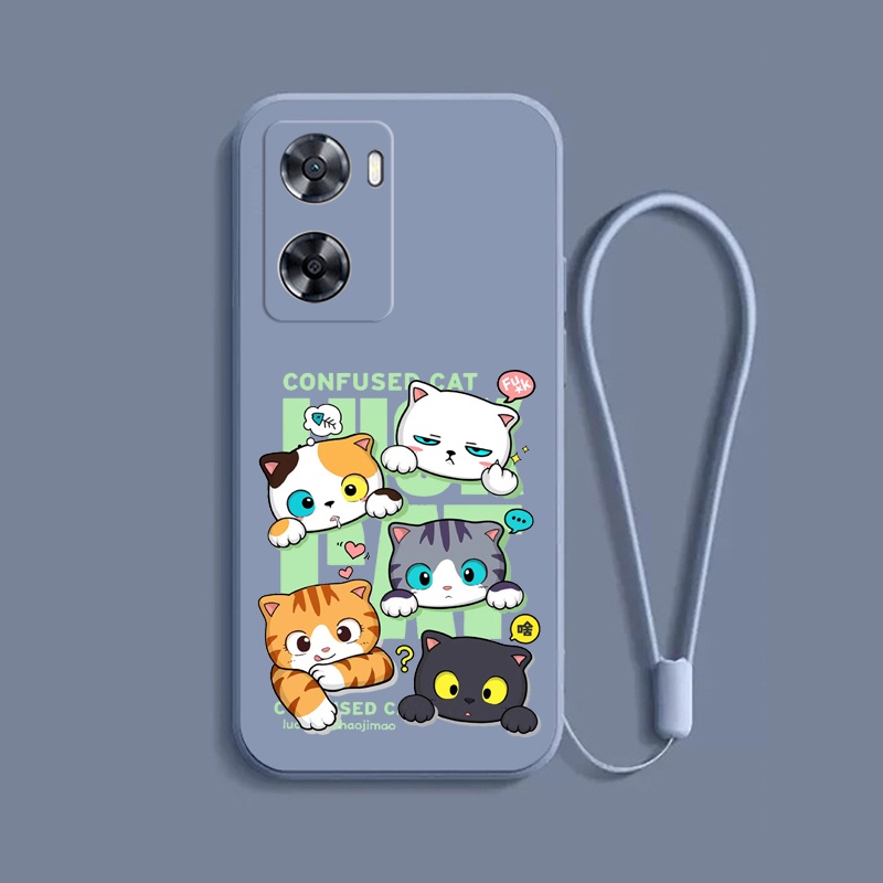 Ôp Điện Thoại tpu Dẻo Họa Tiết Hoạt Hình Chú Mèo Dễ Thương Cho oppo a57 2022 oppo a77 2022 oppo a77s c_a8