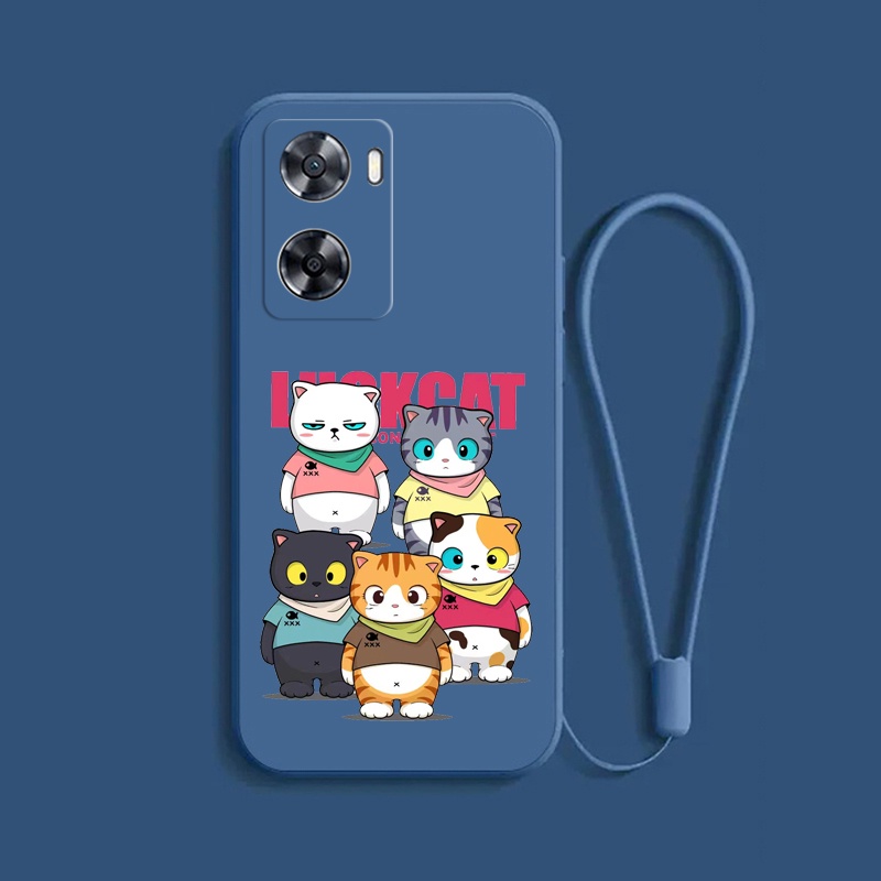 Ôp Điện Thoại tpu Dẻo Họa Tiết Hoạt Hình Chú Mèo Dễ Thương Cho oppo a57 2022 oppo a77 2022 oppo a77s c_a8