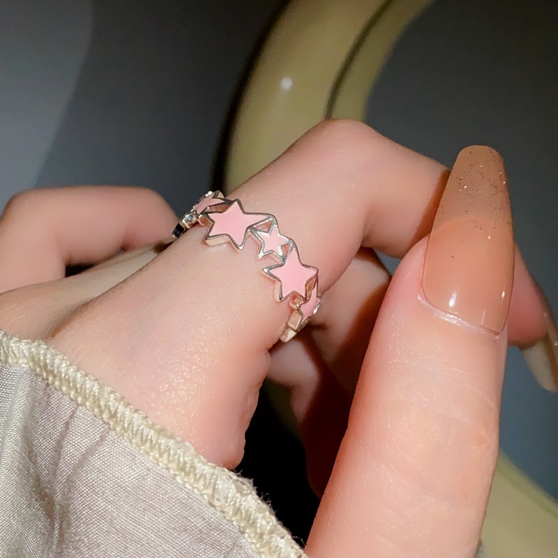 Ahellogirl y2k Nhẫn Hở Hình Ngôi Sao Cá Tính Có Thể Điều Chỉnh Dành Cho Nữ