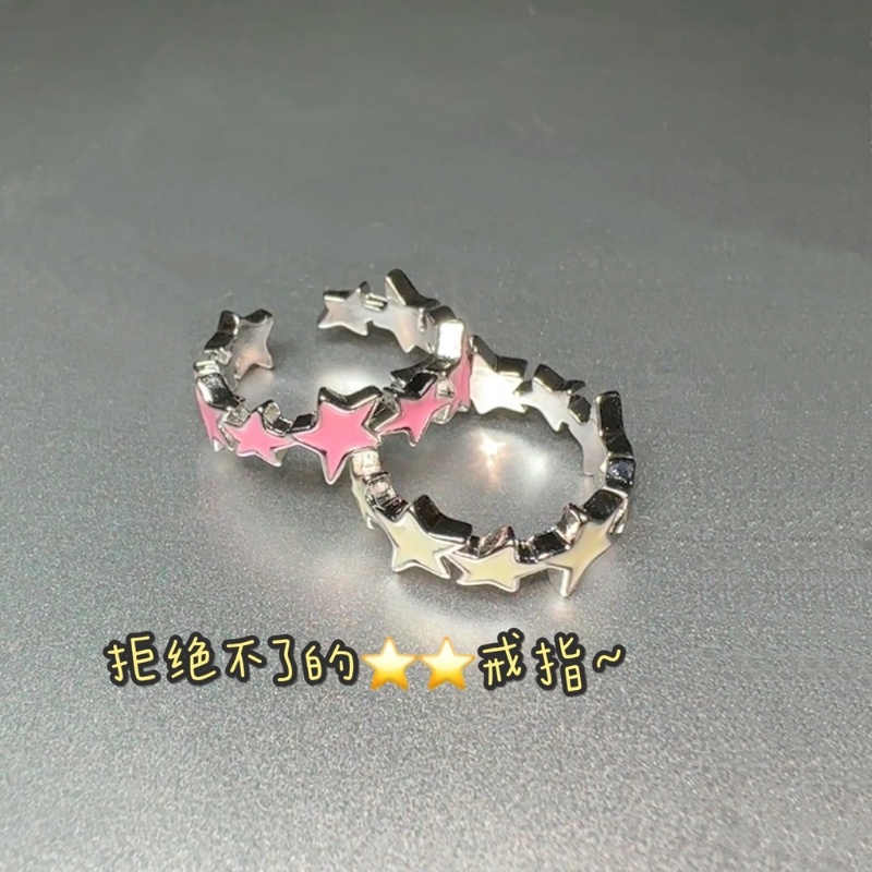 Ahellogirl y2k Nhẫn Hở Hình Ngôi Sao Cá Tính Có Thể Điều Chỉnh Dành Cho Nữ