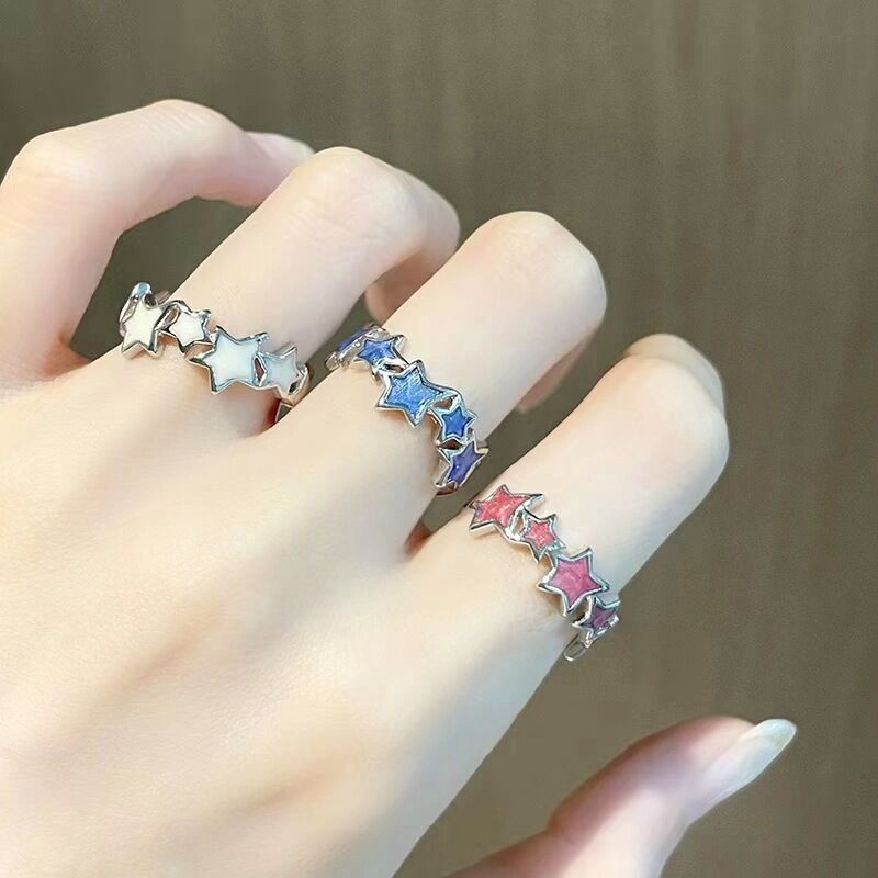 Ahellogirl y2k Nhẫn Hở Hình Ngôi Sao Cá Tính Có Thể Điều Chỉnh Dành Cho Nữ