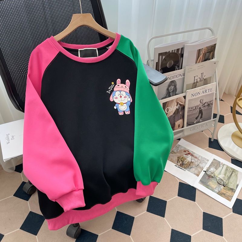 Áo Nỉ oversize In Hình Dễ Thương Thời Trang Dành Cho Nữ