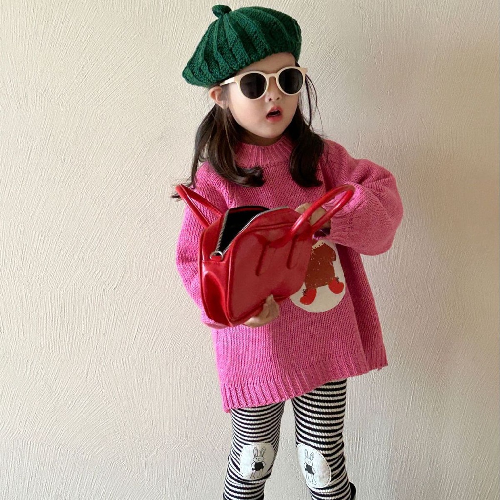 Set 2 CHi Tiết Áo Len Dopamine Họa Tiết Hoạt Hình + Quần Dễ Thương Dành Cho Bé Gái 2023