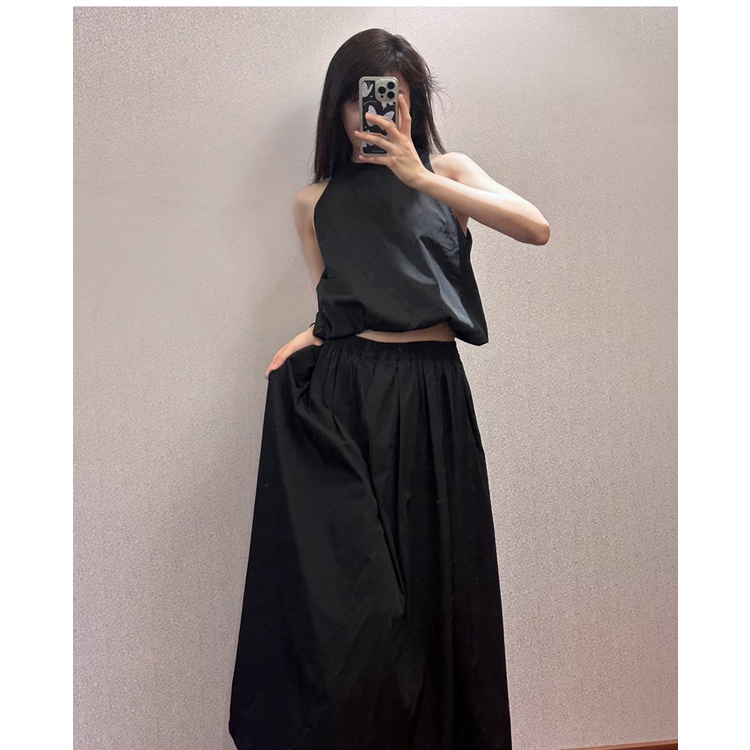 Zara Bộ Áo Tay Phồng Cổ Tròn + Chân Váy Lưng Cao Thời Trang Xinh Xắn Cho Nữ Mùa Hè4437247 4437246