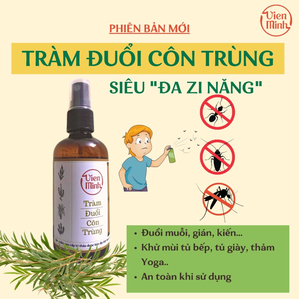 Tinh dầu Tràm đuổi côn trùng hiệu quả cao Viên Minh lọ 50ml, 120ml hàng chính hãng