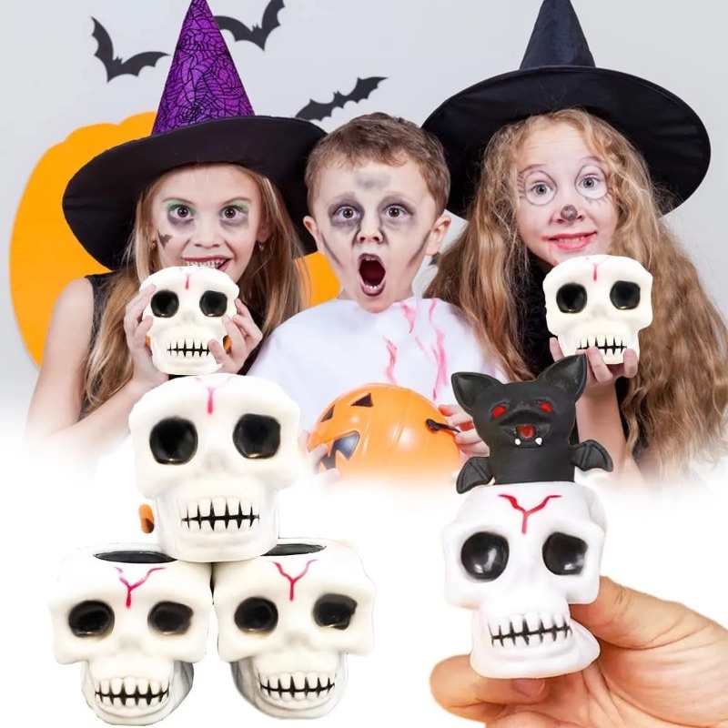 Đồ Chơi Bóp Giảm Căng Thẳng Hình Đầu Lâu / Dơi / Ma Quỷ Phát Nhạc Cho Lễ halloween