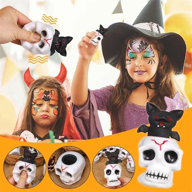 Đồ Chơi Bóp Giảm Căng Thẳng Hình Đầu Lâu / Dơi / Ma Quỷ Phát Nhạc Cho Lễ halloween