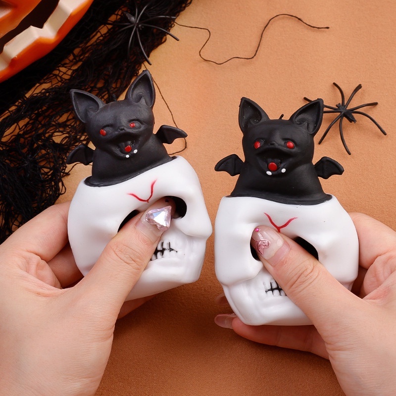 Đồ Chơi Bóp Giảm Căng Thẳng Hình Đầu Lâu / Dơi / Ma Quỷ Phát Nhạc Cho Lễ halloween