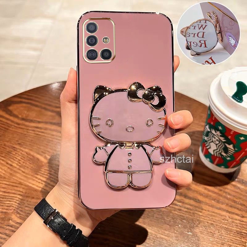 Ốp lưng Samsung a51 a71 Ốp Điện Thoại Mềm Mạ Điện In Hình hello kitty Cho Samsung a51 a71