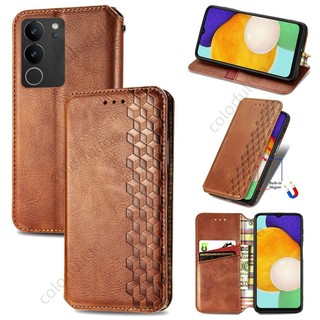 Ốp Điện Thoại Vivo V29e 5G Cho Vivo V30 V30e V29e V 29 V29Pro V30Pro VivoV30 V50Lite 4G 5G Da Thời Trang Lật Từ Bao Da Matte Màu Trơn Bảo Vệ Cứng Vỏ Chống Sốc