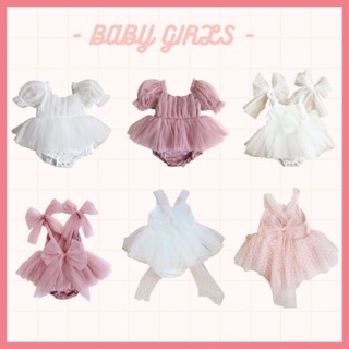 Áo Liền Quần Dạng Đầm Màu Trơn Phong Cách Công Chúa Dành Cho Bé Gái 0-24 Tháng Tuổi