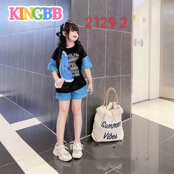 KingBB. Bộ đùi mẹ và bé in gấu chữ