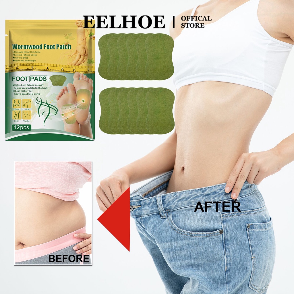 12 Miếng dán chân thải độc EELHOE giảm béo giảm mụn chống sưng cải thiện giấc ngủ chăm sóc sức khỏe