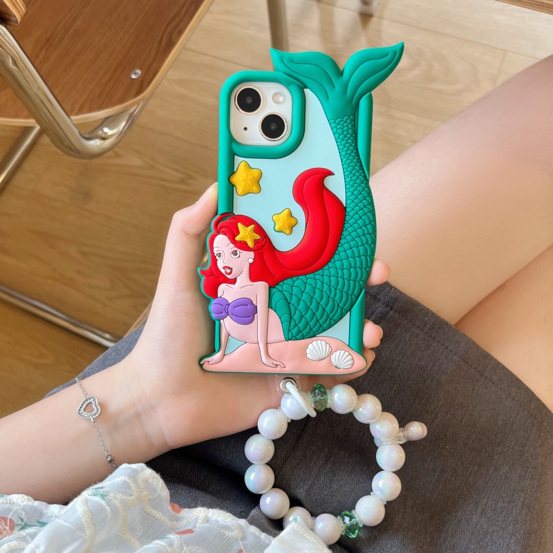 Ốp Điện Thoại Silicon Hình Nàng Tiên Cá 3d Cho iphone 11 12pro 13promax 14pro casing 12 12promax 13 13pro 14 14promax iphone 14