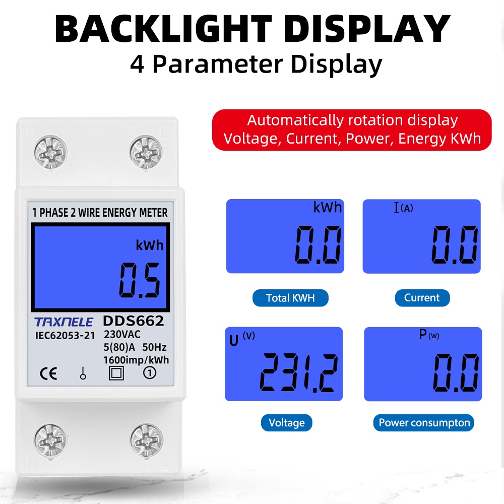 Đồng Hồ Đo Điện Áp 220v ac kwh 80a dds662 dds668 Chuyên Dụng