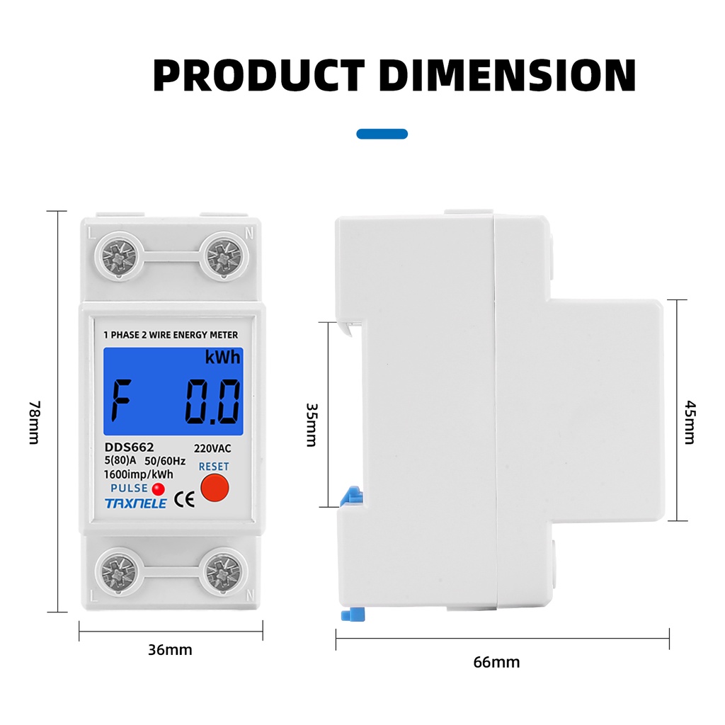 Đồng Hồ Đo Điện Áp 220v ac kwh 80a dds662 dds668 Chuyên Dụng