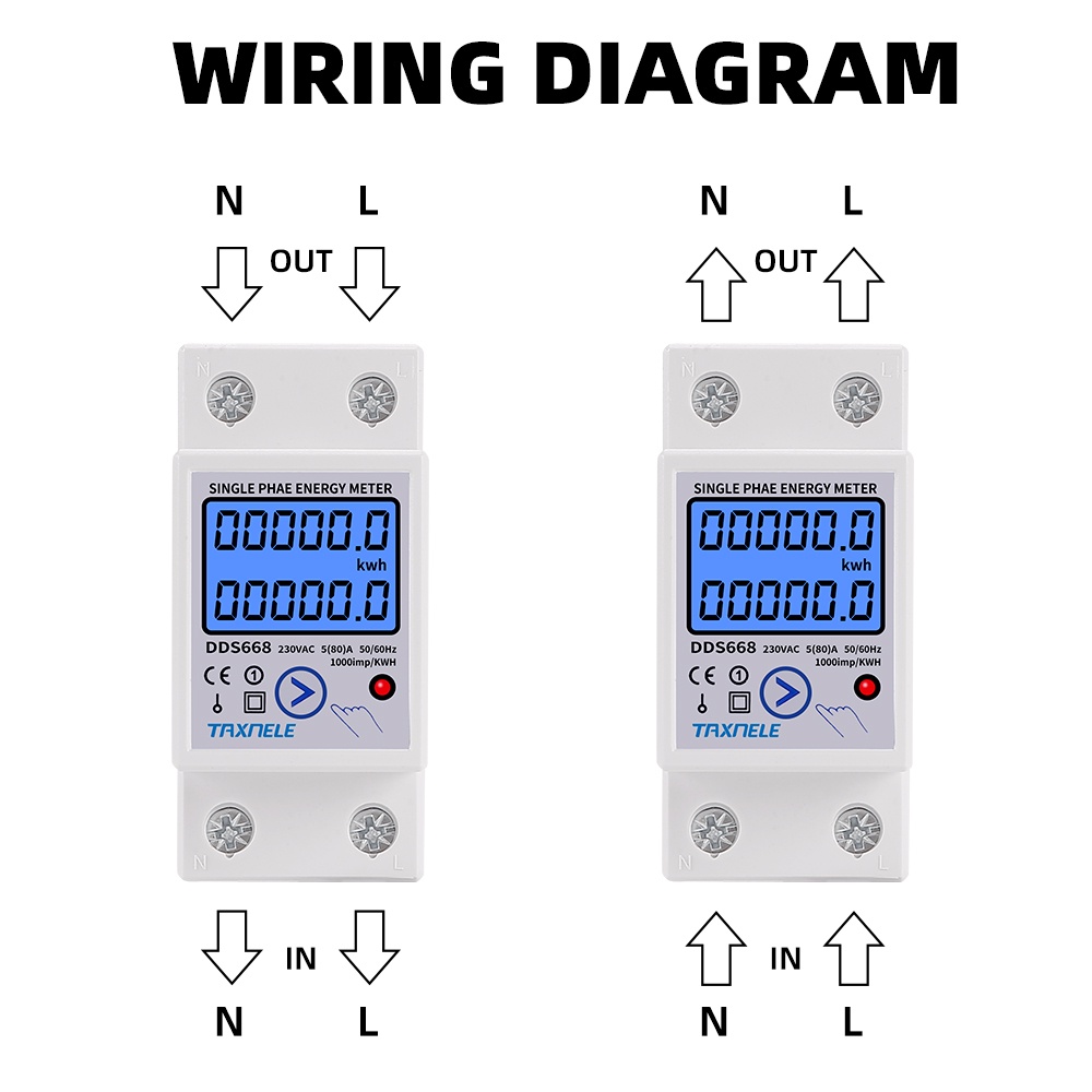 Đồng Hồ Đo Điện Áp 220v ac kwh 80a dds662 dds668 Chuyên Dụng