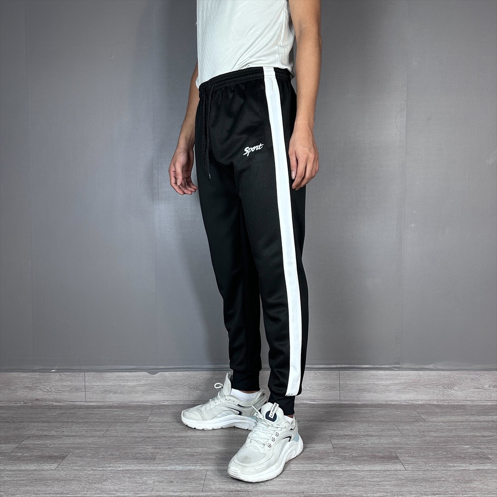 Quần thể thao nam dài túi khóa kéo đẹp vải thun co giãn form ôm X115L